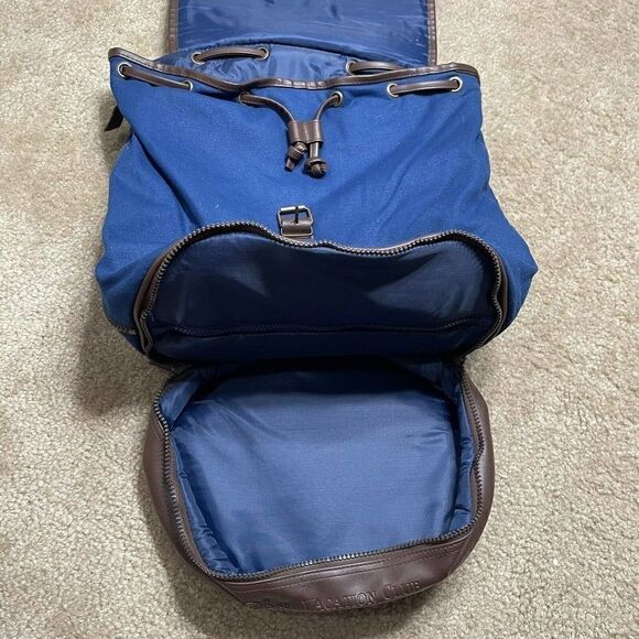 Disney Vacation Club Member Faux Leather Backpack Canvas Tote Bag Blue Brown - Picture 5 of 6